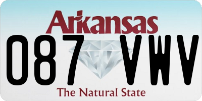 AR license plate 087VWV