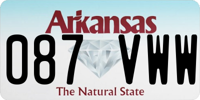 AR license plate 087VWW
