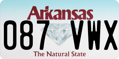 AR license plate 087VWX