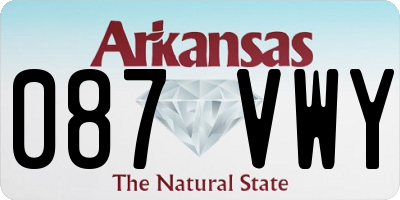 AR license plate 087VWY