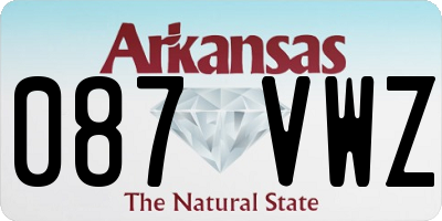 AR license plate 087VWZ