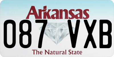 AR license plate 087VXB