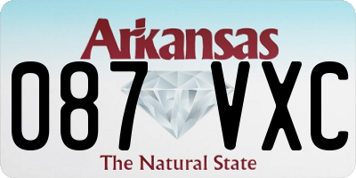 AR license plate 087VXC
