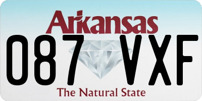 AR license plate 087VXF