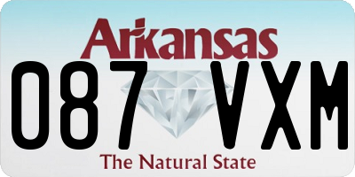 AR license plate 087VXM