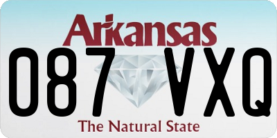 AR license plate 087VXQ