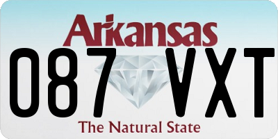 AR license plate 087VXT
