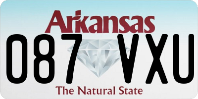 AR license plate 087VXU