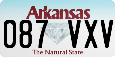 AR license plate 087VXV