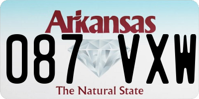 AR license plate 087VXW