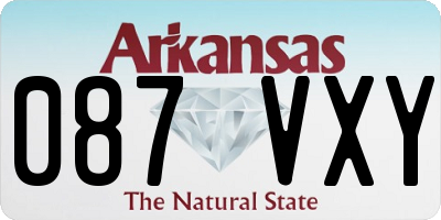 AR license plate 087VXY