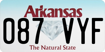 AR license plate 087VYF
