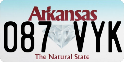 AR license plate 087VYK