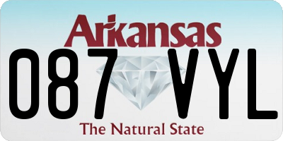 AR license plate 087VYL