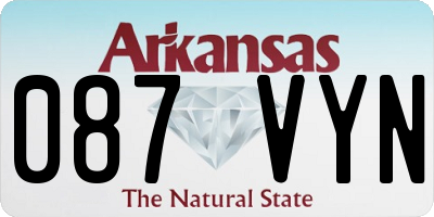 AR license plate 087VYN