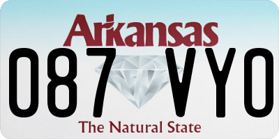 AR license plate 087VYO