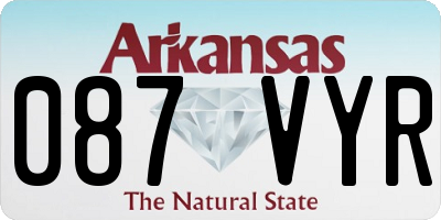 AR license plate 087VYR