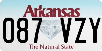 AR license plate 087VZY