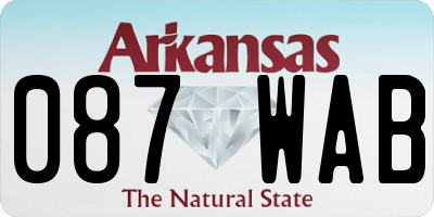 AR license plate 087WAB