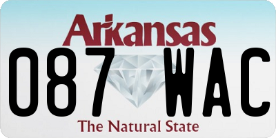 AR license plate 087WAC