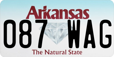 AR license plate 087WAG