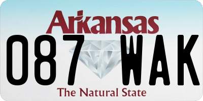 AR license plate 087WAK