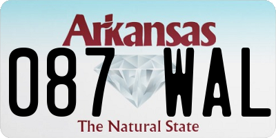 AR license plate 087WAL