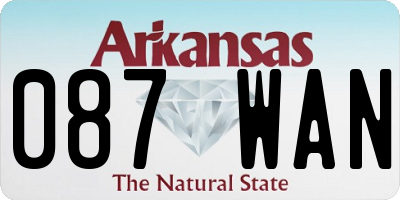 AR license plate 087WAN