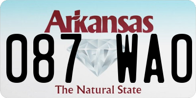 AR license plate 087WAO