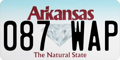 AR license plate 087WAP