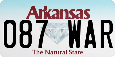 AR license plate 087WAR