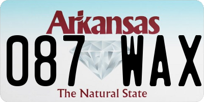 AR license plate 087WAX