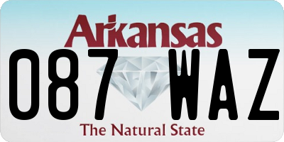 AR license plate 087WAZ