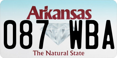 AR license plate 087WBA