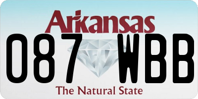AR license plate 087WBB