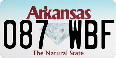 AR license plate 087WBF