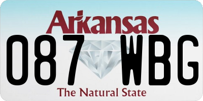 AR license plate 087WBG