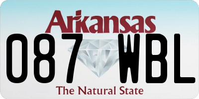 AR license plate 087WBL