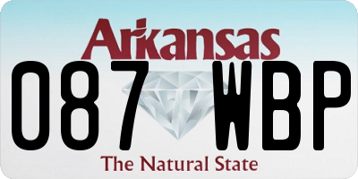 AR license plate 087WBP
