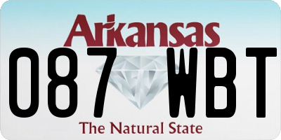 AR license plate 087WBT