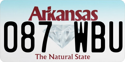 AR license plate 087WBU
