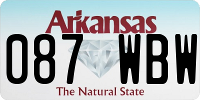 AR license plate 087WBW