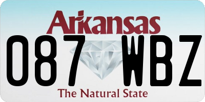 AR license plate 087WBZ