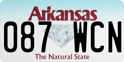AR license plate 087WCN