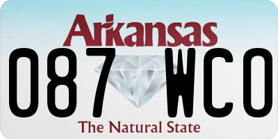 AR license plate 087WCO