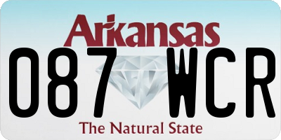 AR license plate 087WCR