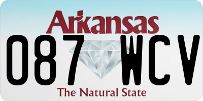 AR license plate 087WCV