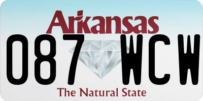 AR license plate 087WCW