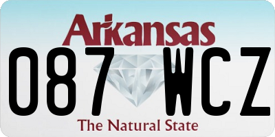 AR license plate 087WCZ