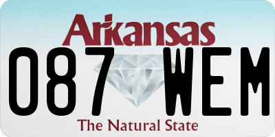 AR license plate 087WEM